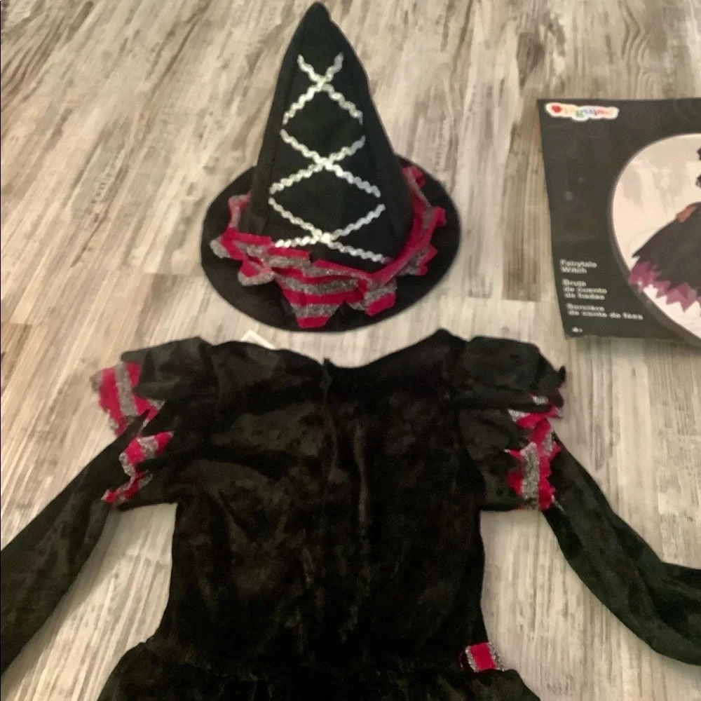 Costume Disguise Fairytale witch 🧙‍♀️ black purple silver worn one time Lg-4/6